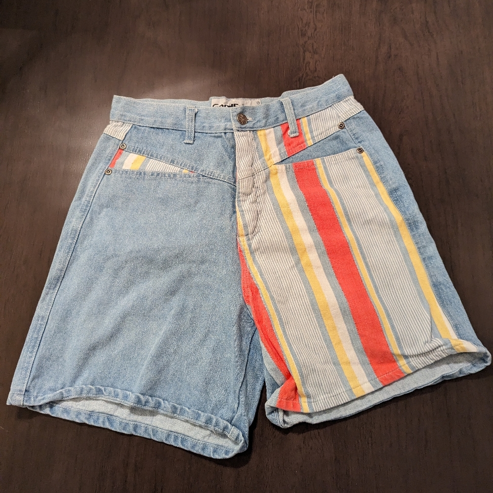 Vintage Y2K 90s GoodFellows denim shorts with stripes size 9 waist 28